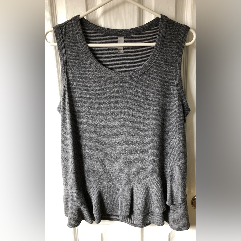 Denver Hayes Grey Tank with Ruffle